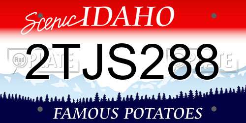2TJS288 Idaho License Plate