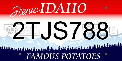 2TJS788 Idaho License Plate
