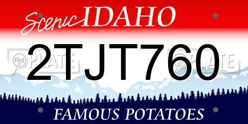 2TJT760 Idaho License Plate