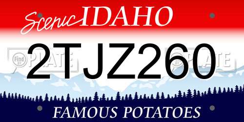 2TJZ260 Idaho License Plate
