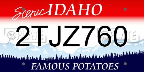 2TJZ760 Idaho License Plate