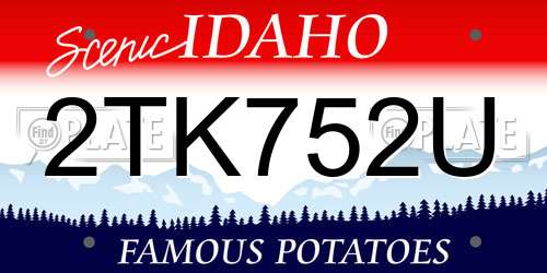 2TK752U Idaho License Plate