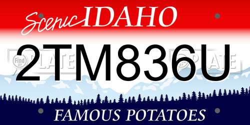 2TM836U Idaho License Plate