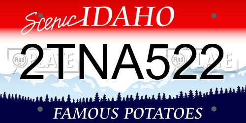 2TNA522 Idaho License Plate