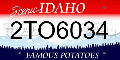 2TO6034 Idaho License Plate