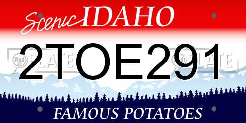 2TOE291 Idaho License Plate