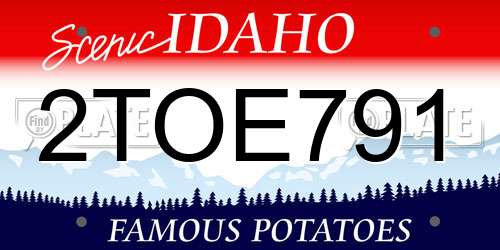 2TOE791 Idaho License Plate
