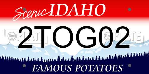 2TOG02 Idaho License Plate