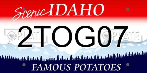2TOG07 Idaho License Plate