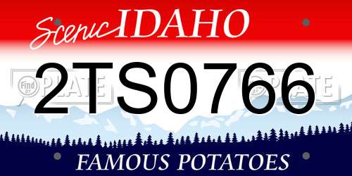 2TS0766 Idaho License Plate