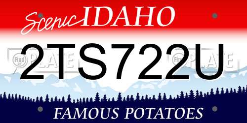 2TS722U Idaho License Plate