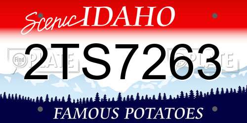 2TS7263 Idaho License Plate