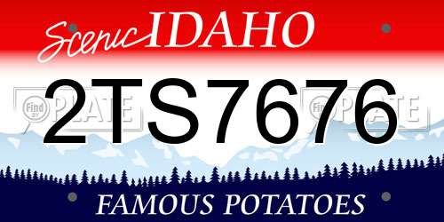 2TS7676 Idaho License Plate