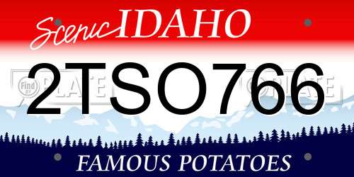 2TSO766 Idaho License Plate