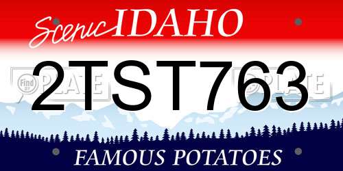 2TST763 Idaho License Plate