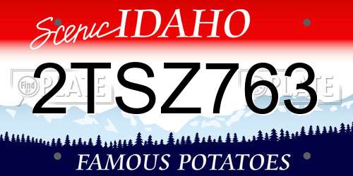 2TSZ763 Idaho License Plate