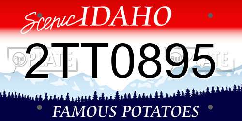 2TT0895 Idaho License Plate