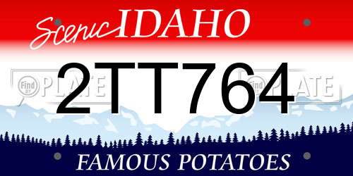 2TT764 Idaho License Plate