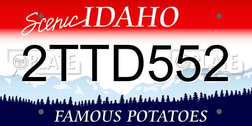 2TTD552 Idaho License Plate