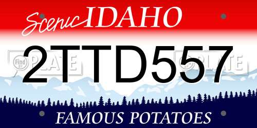 2TTD557 Idaho License Plate