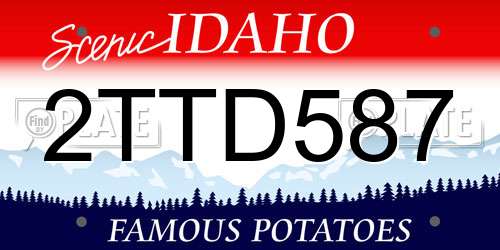 2TTD587 Idaho License Plate