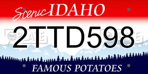 2TTD598 Idaho License Plate