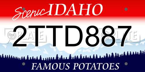 2TTD887 Idaho License Plate