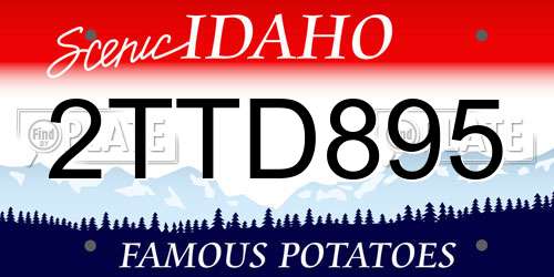 2TTD895 Idaho License Plate