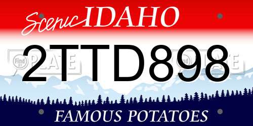 2TTD898 Idaho License Plate