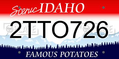 2TTO726 Idaho License Plate