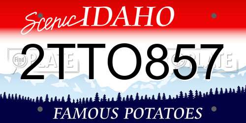 2TTO857 Idaho License Plate