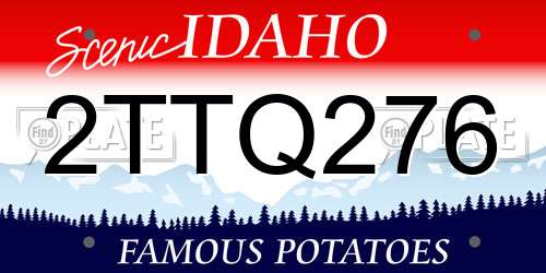 2TTQ276 Idaho License Plate