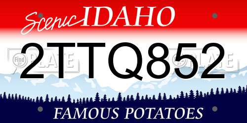 2TTQ852 Idaho License Plate