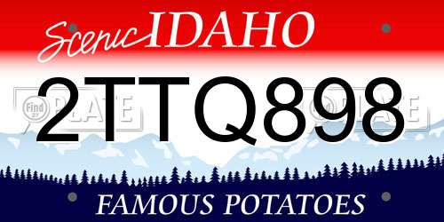 2TTQ898 Idaho License Plate