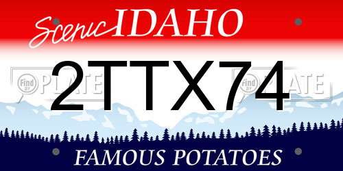 2TTX74 Idaho License Plate