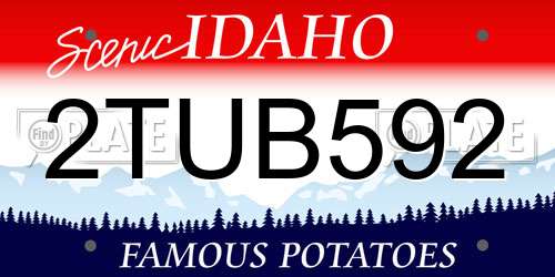 2TUB592 Idaho License Plate