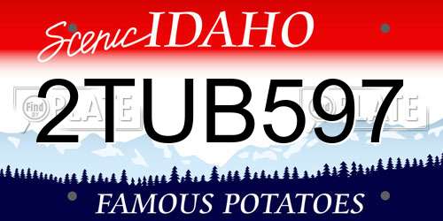 2TUB597 Idaho License Plate