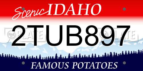 2TUB897 Idaho License Plate