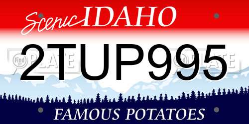 2TUP995 Idaho License Plate