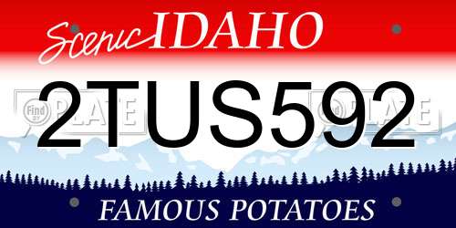 2TUS592 Idaho License Plate