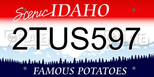 2TUS597 Idaho License Plate