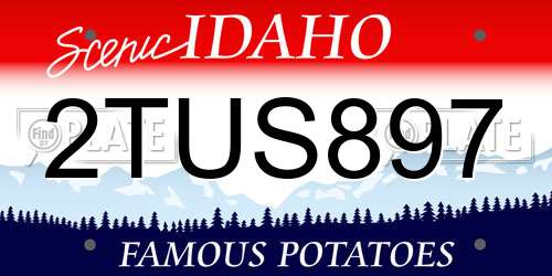 2TUS897 Idaho License Plate