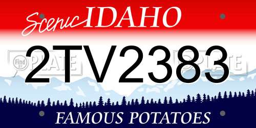 2TV2383 Idaho License Plate