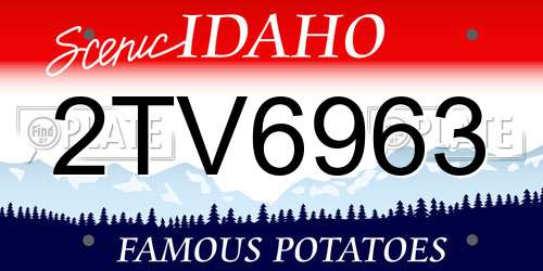 2TV6963 Idaho License Plate
