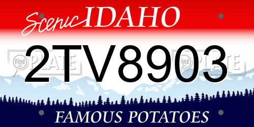 2TV8903 Idaho License Plate