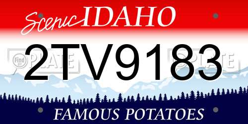 2TV9183 Idaho License Plate