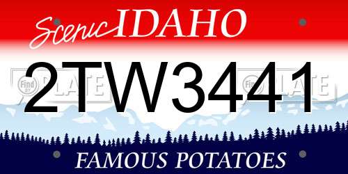 2TW3441 Idaho License Plate