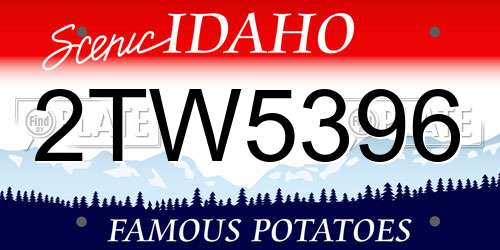 2TW5396 Idaho License Plate