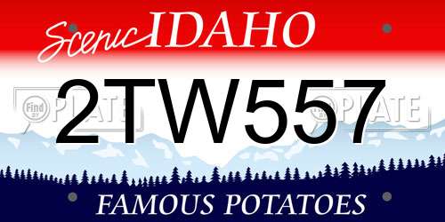 2TW557 Idaho License Plate