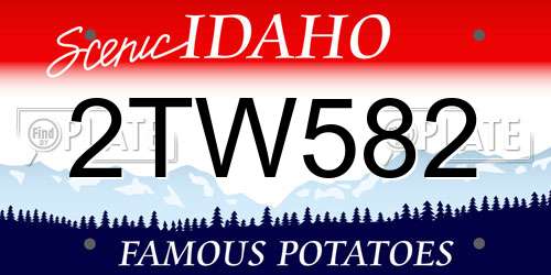 2TW582 Idaho License Plate